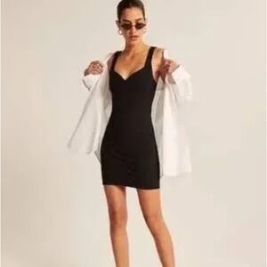 NWT Abercrombie & Fitch Brown Ponte Knit Sweetheart Bodycon Tank Dress Size M